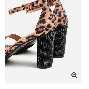 BETSEY JOHNSON LEOPARD GLITTER TAPERED HEEL